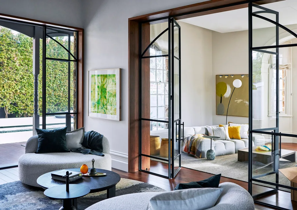 Living room doors in a Federation Queen Anne home