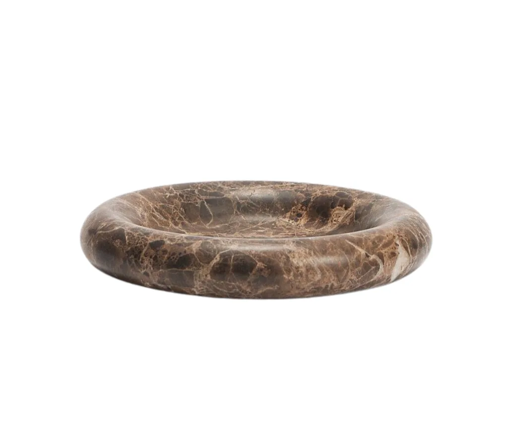 A brown marble tray