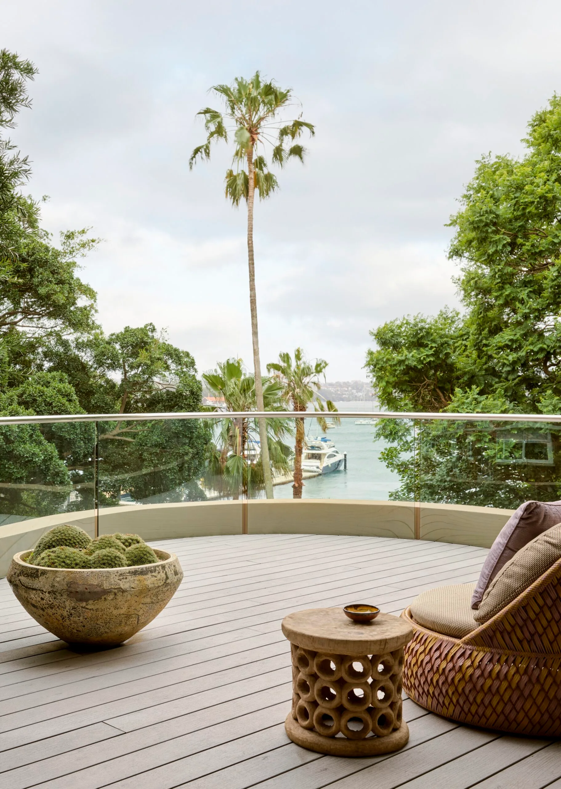 Balcony in a waterfront Sydney apartment