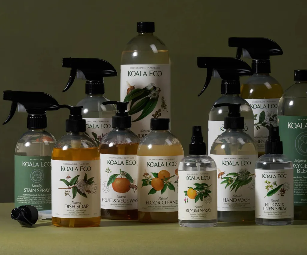 Green background and bottle products