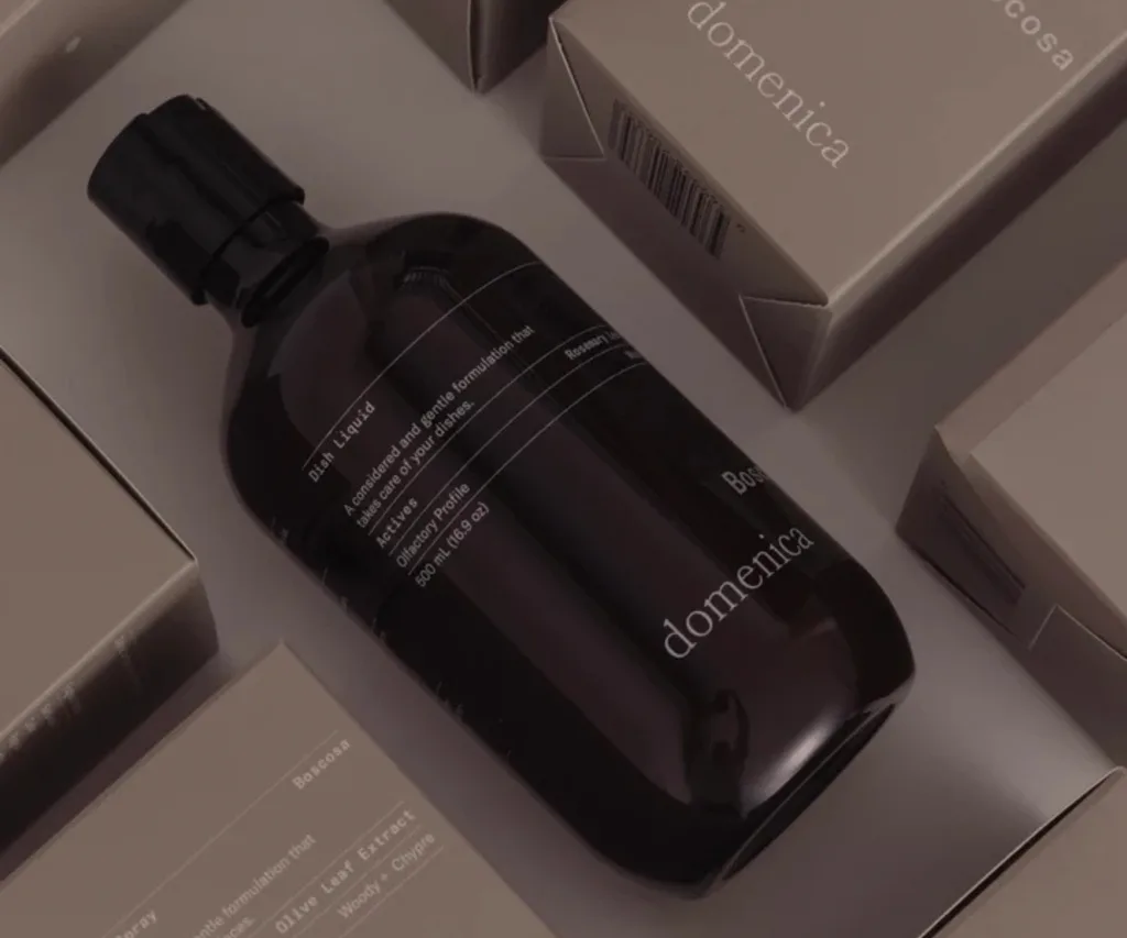 Brown packaging with brown glass bottle