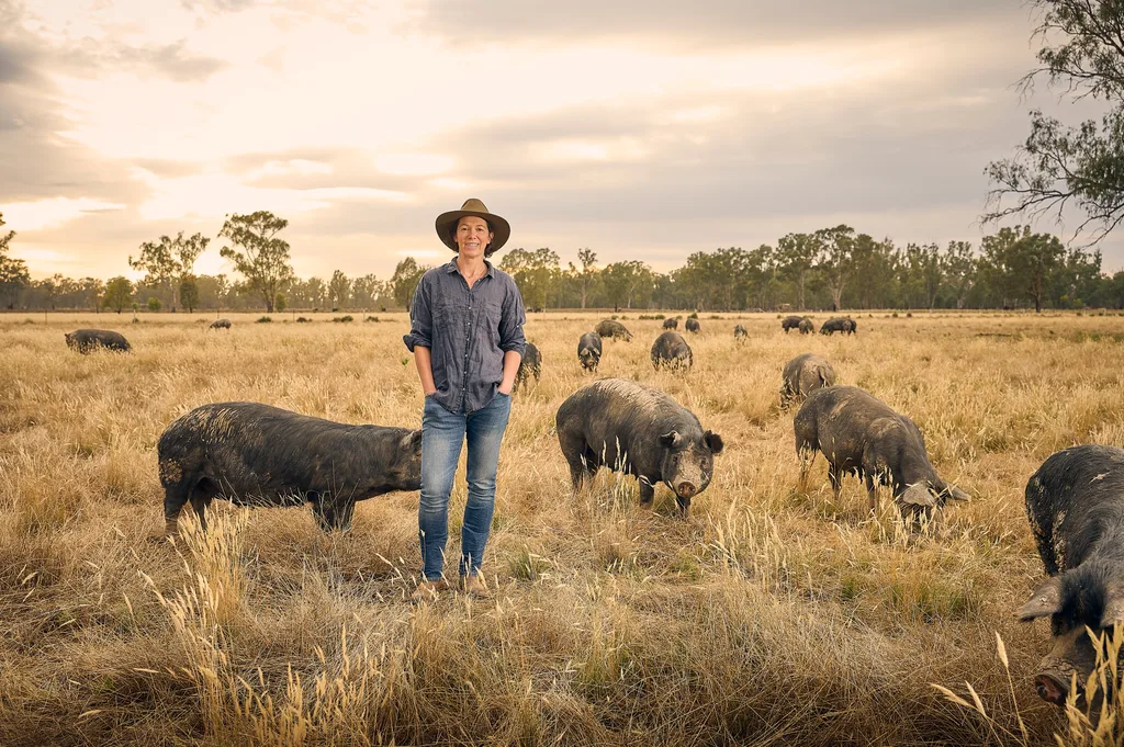 Lauren Mathers on her pig farm in Bundarra