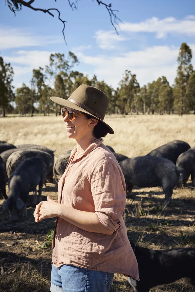 Lauren Mathers on her pig farm in Bundarra