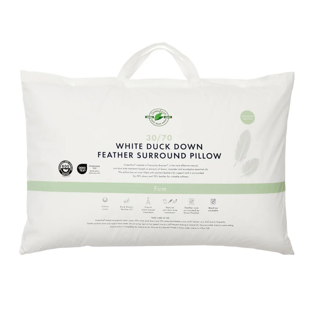 Pillow Talk 30/70 Duck Down Feather Firm Pillow 