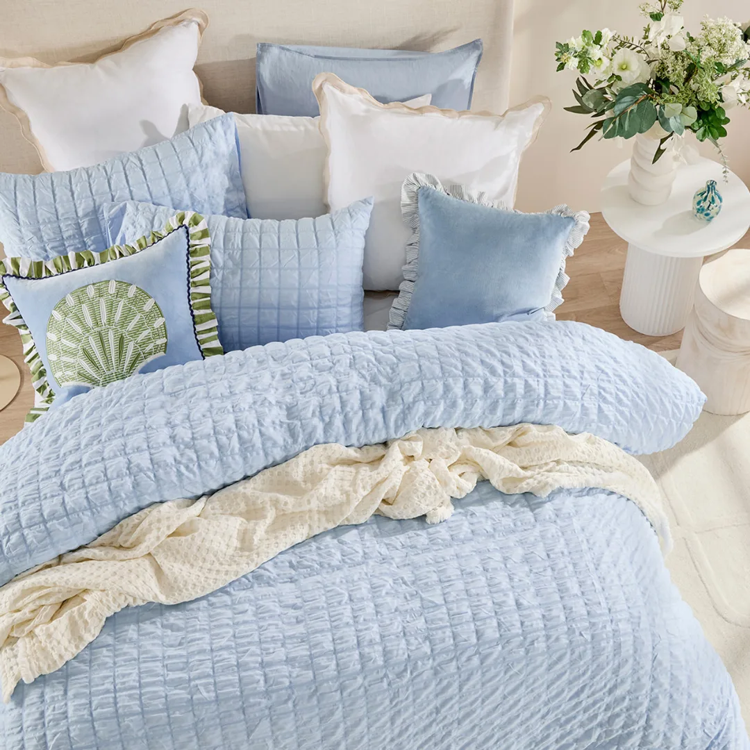 Pillow Talk Talulah Blue Quilt Cover Set