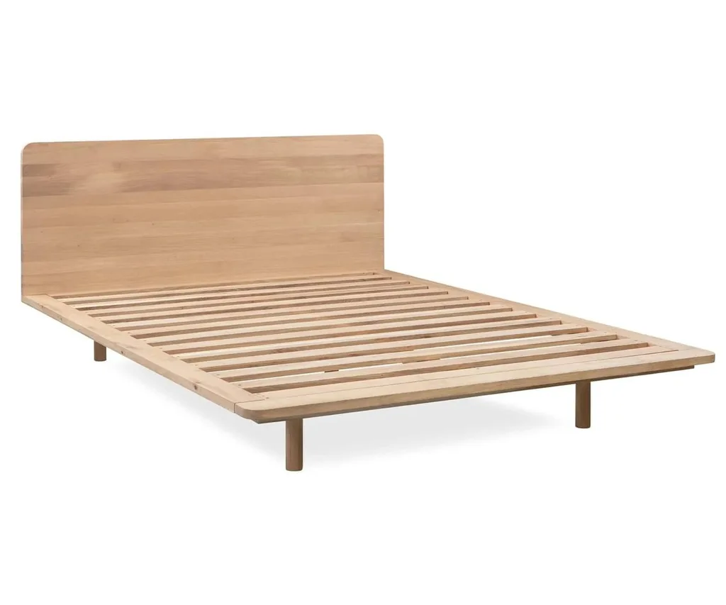 oak scandinavian bed frame, serene queen bed by RJ living
