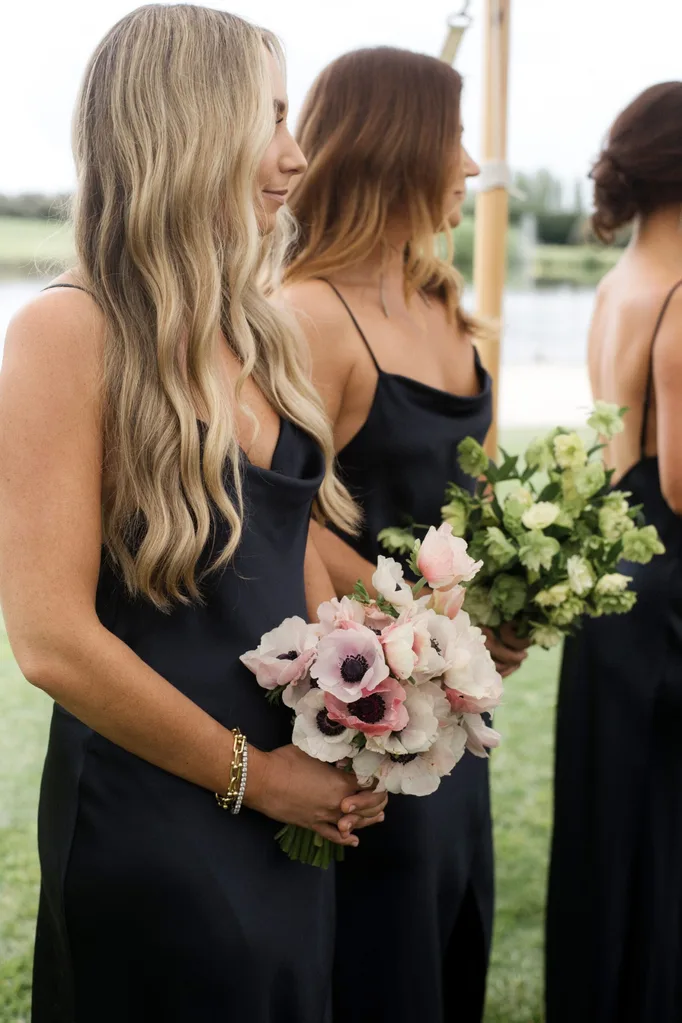 Bridesmaids with their bouquets