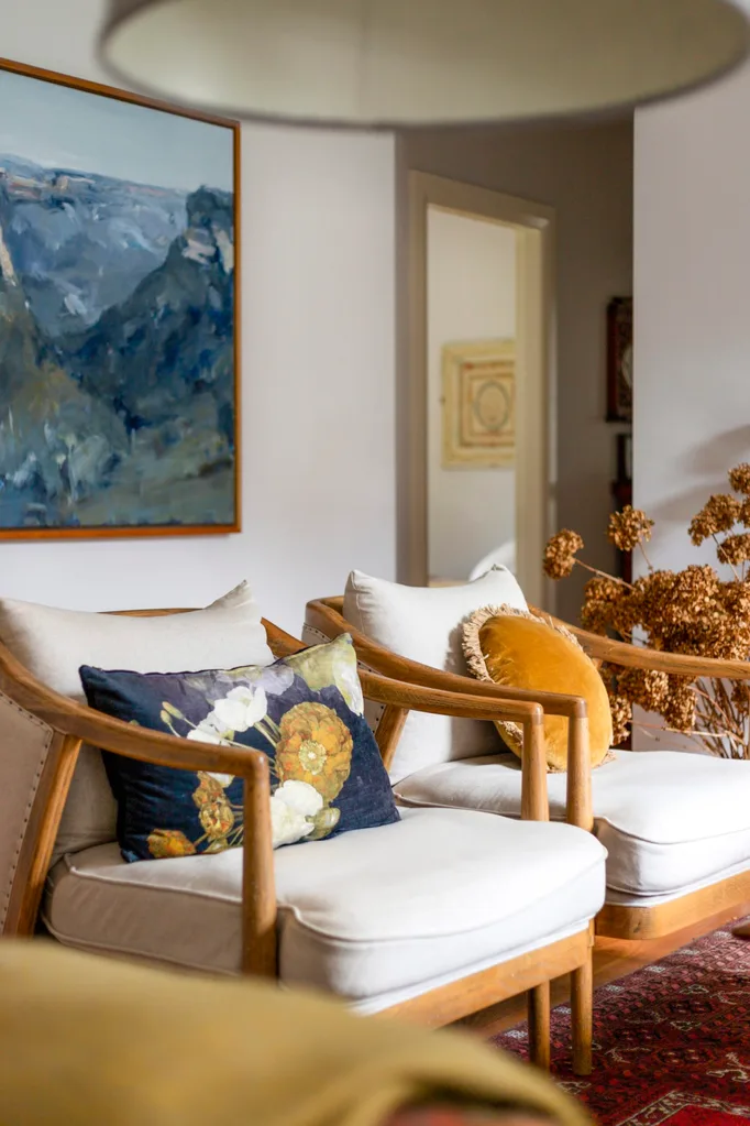 A lounge area with two armchairs