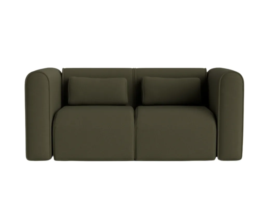 A green two-seater sofa from Eva