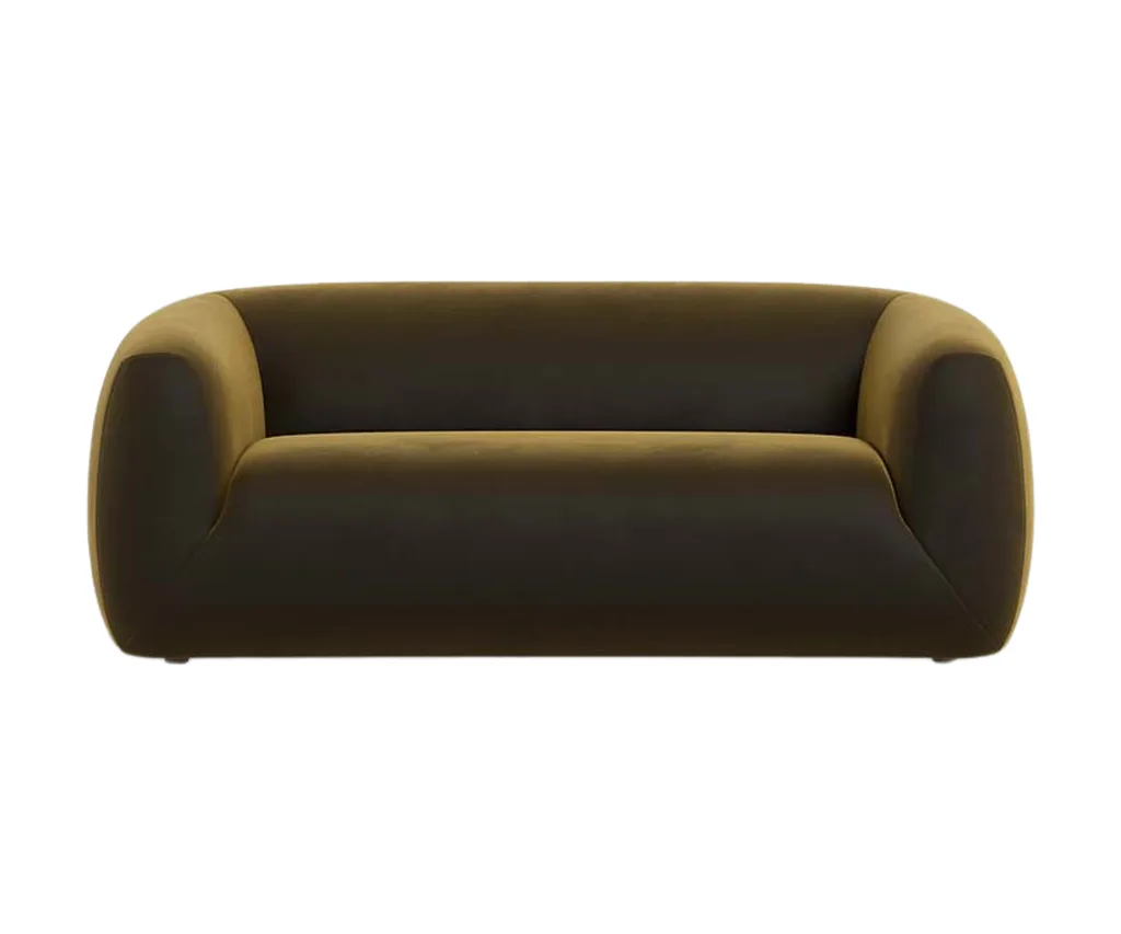 An olive coloured sofa