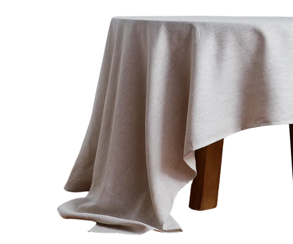 a linen tablecloth