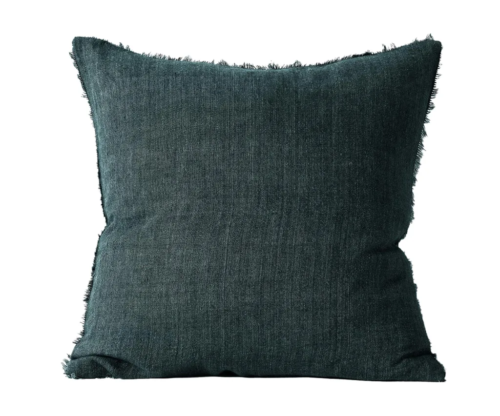 a teal cushion