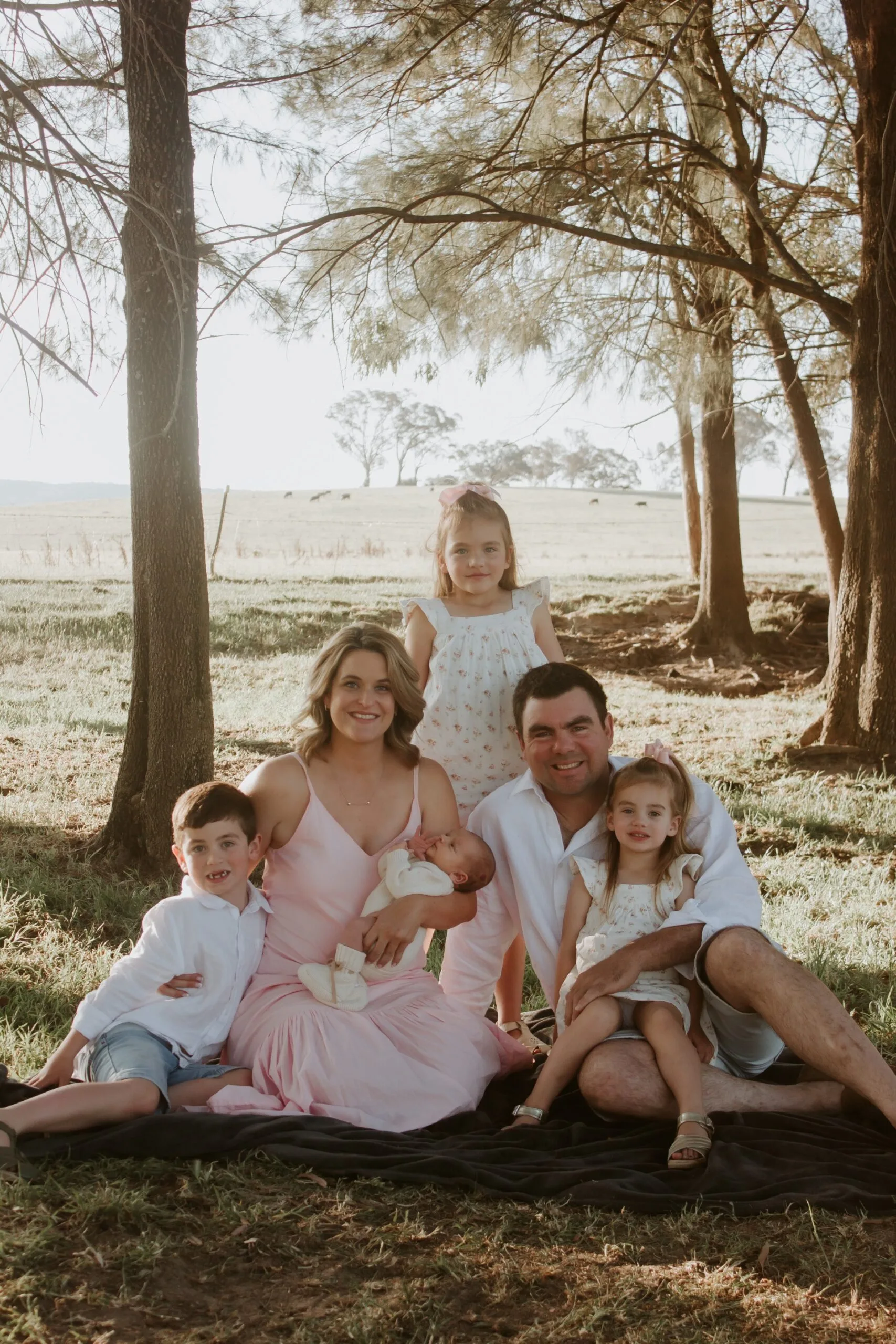 Owners of Macquarie Farm, Melanie and Scott with their four children