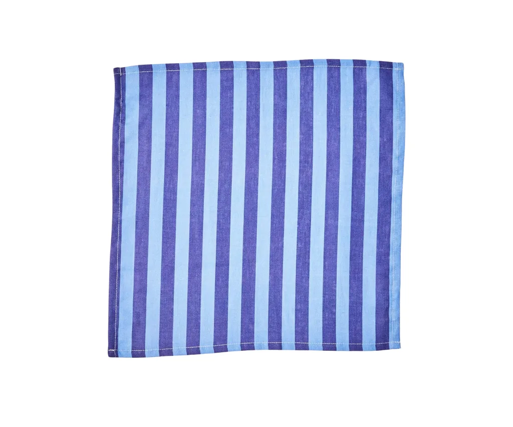 A blue striped napkin