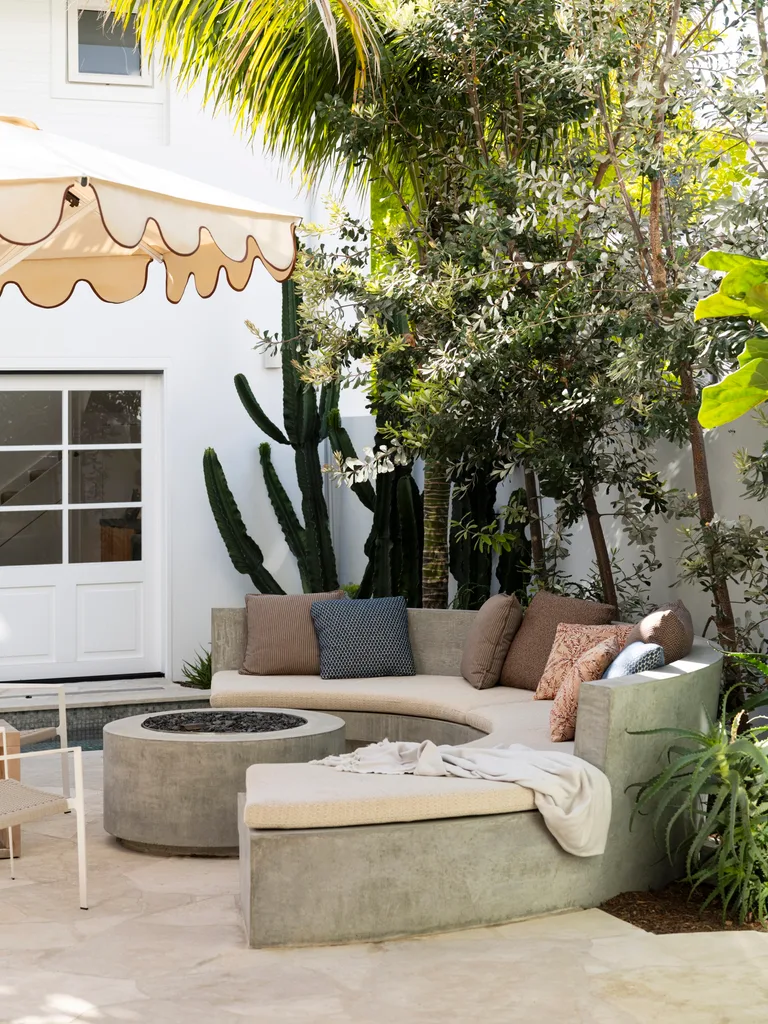 A bench seat in a garden