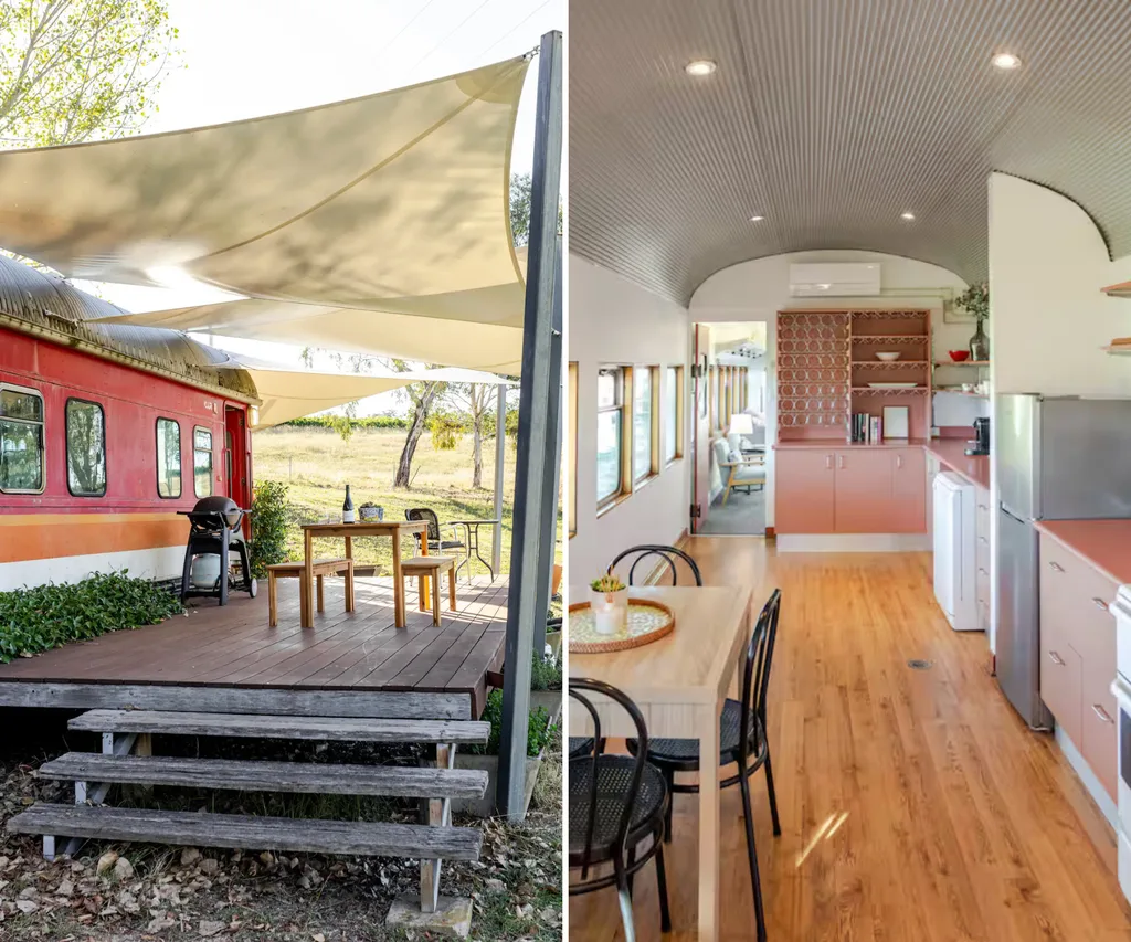 Train carriage at Ross Hill Wines airbnb in Orange
