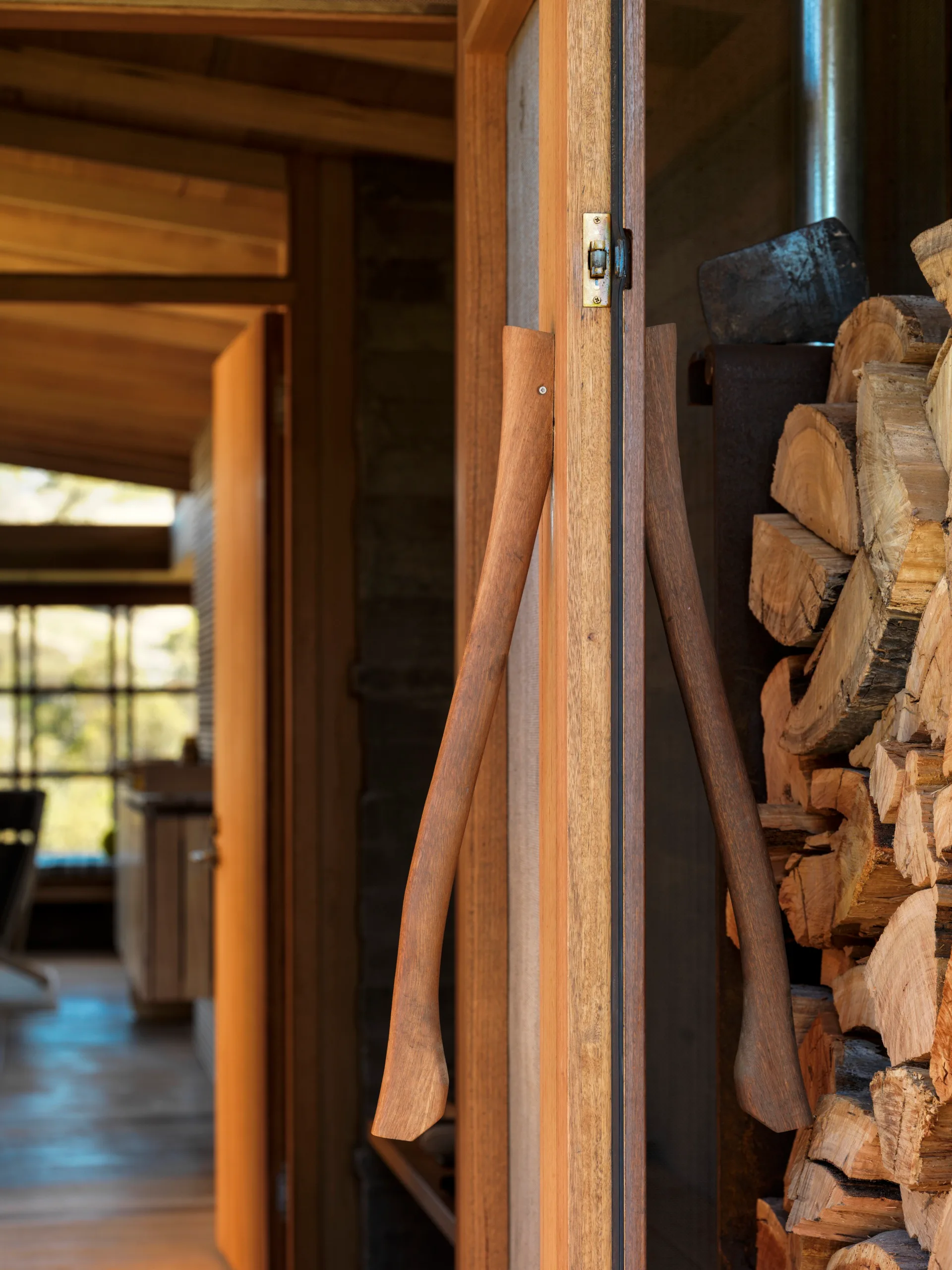 A close up of the timber details in Captain Kelly's Cottage