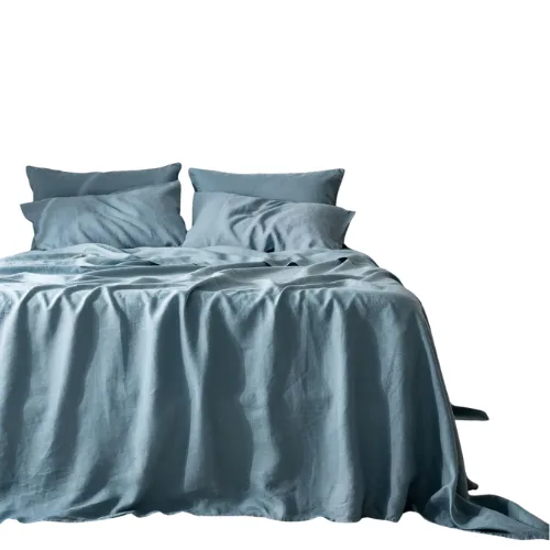 Blue linen sheets