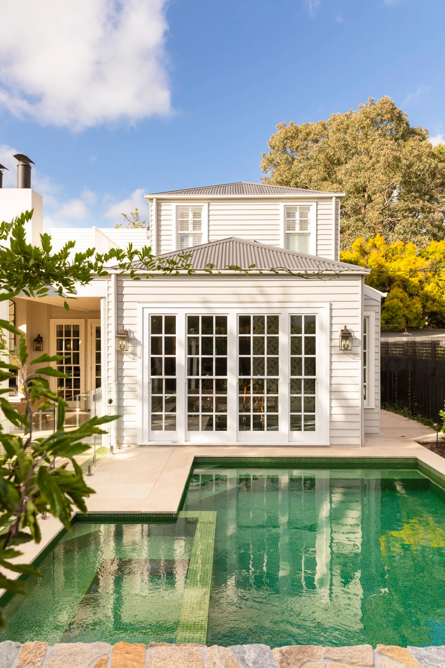 Rear terrace with pool