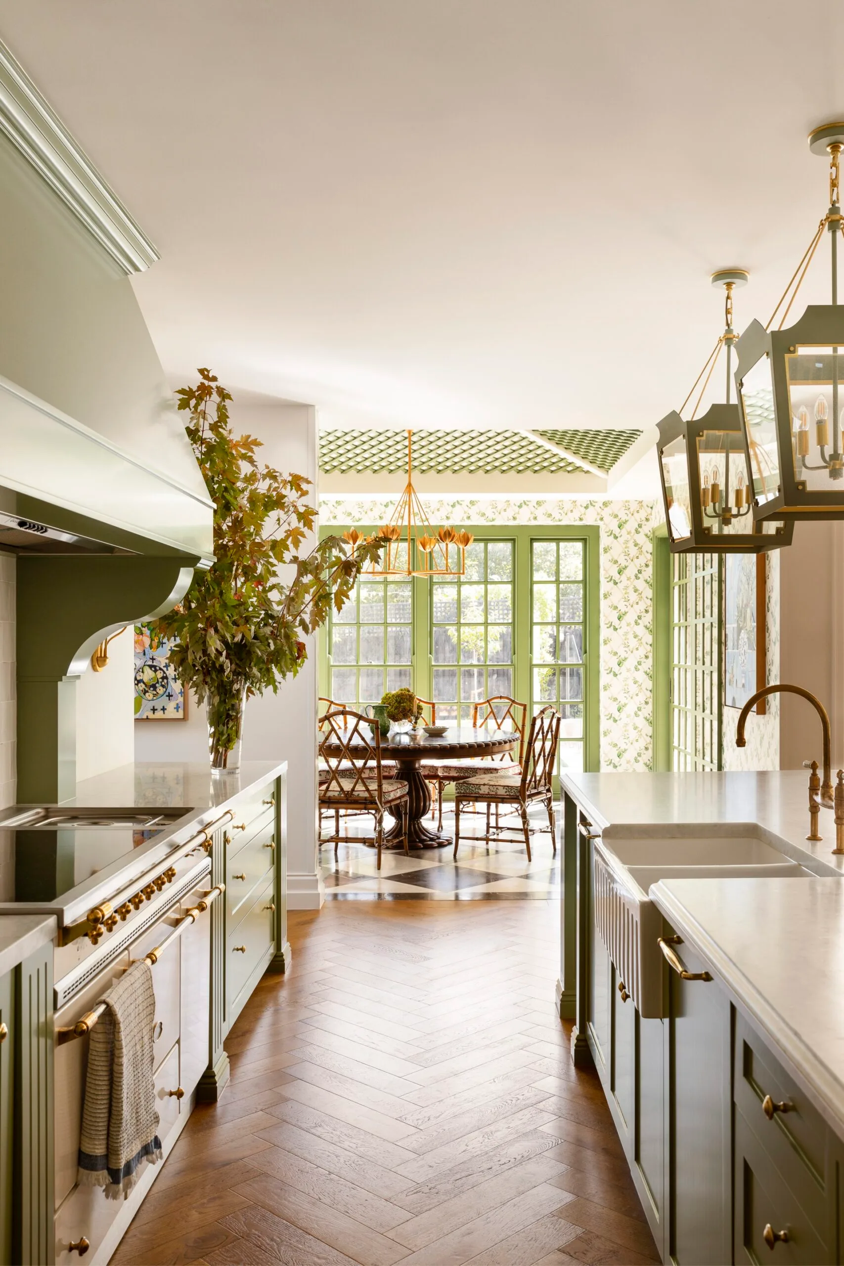 Green farmhouse kitchen