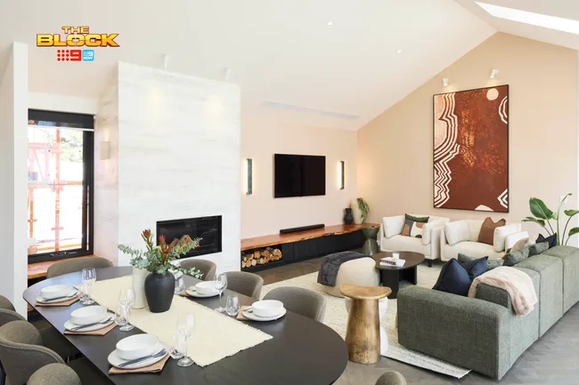 Emma and Ben's living room. The Block