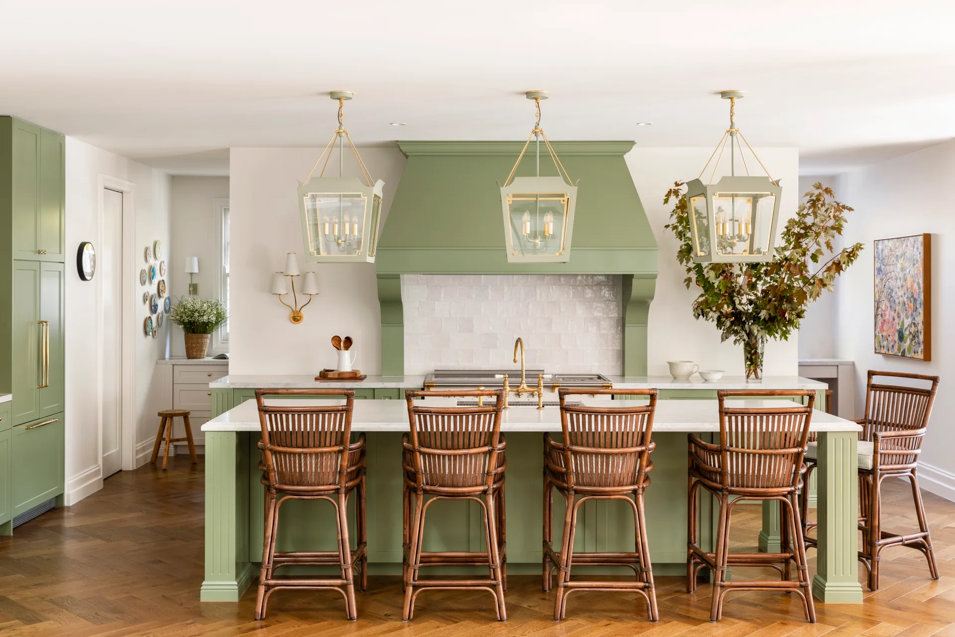 Green farmhouse kitchen