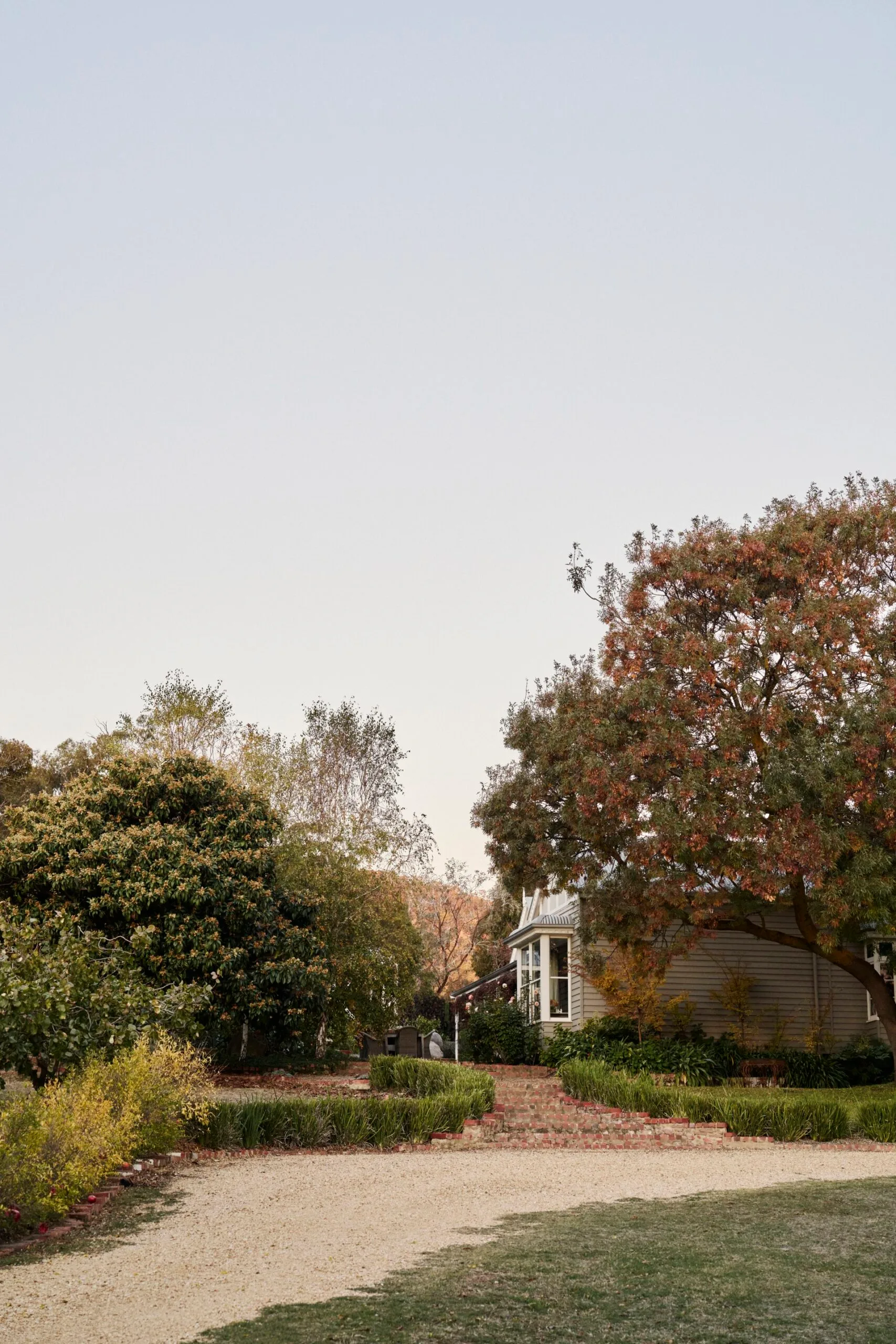 A garden will mature frees and shrubs