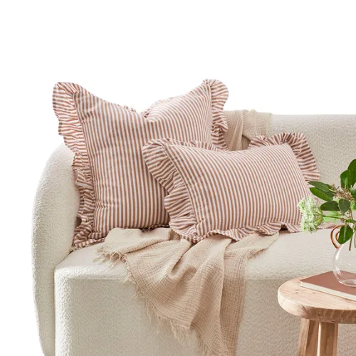 Red and white striped cushions