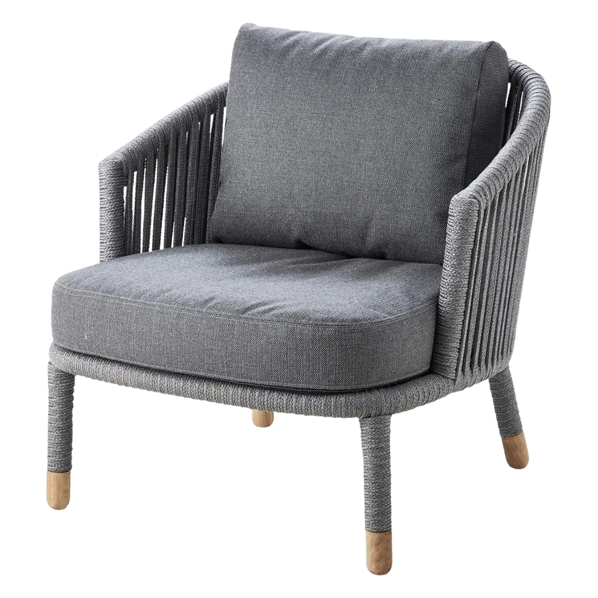 Grey outdoor rope chair