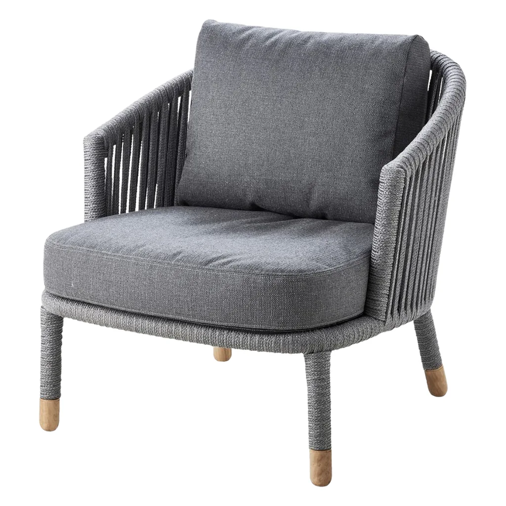 Grey outdoor rope chair