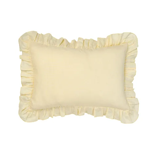 yellow ruffle cushion