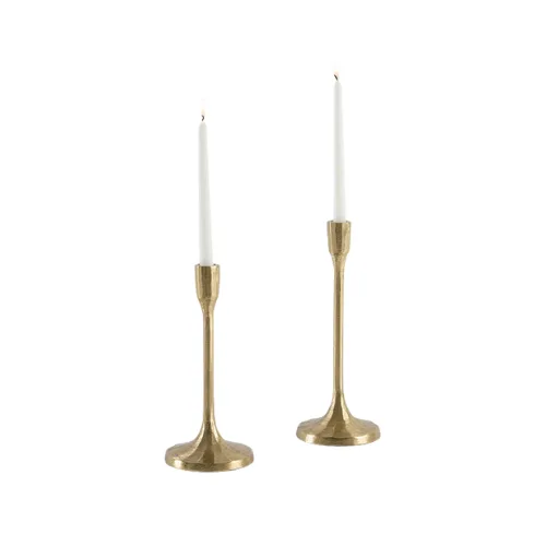 A gold candle holder