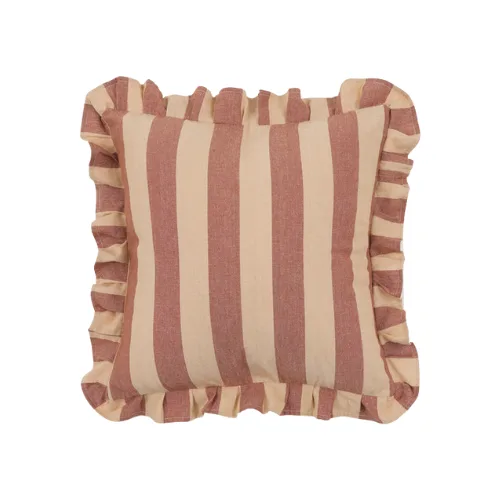 striped ruffle cushion