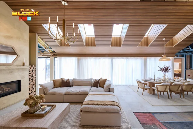 Britt and Taz's living room on The Block