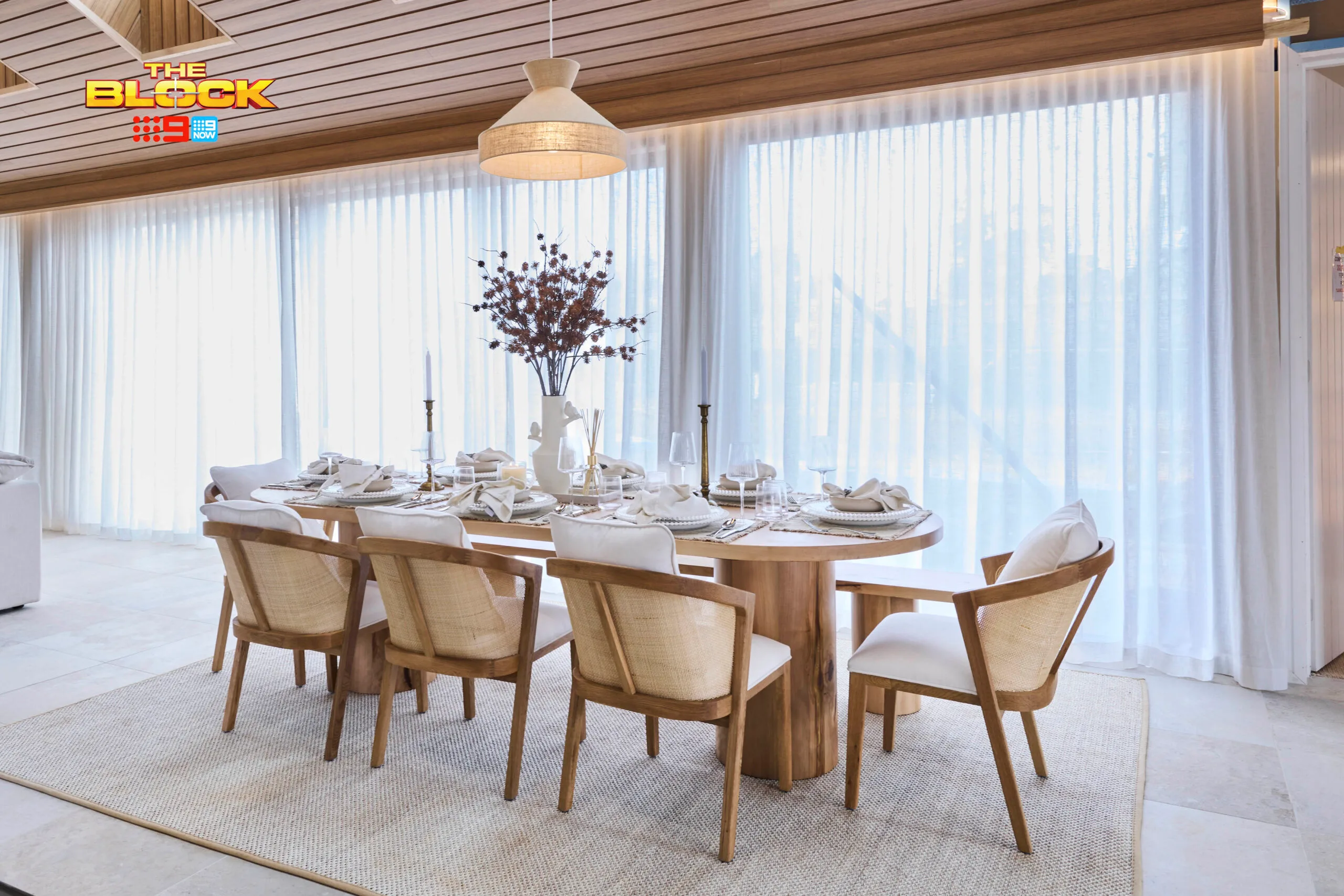 Britt and Taz's dining room on The Block