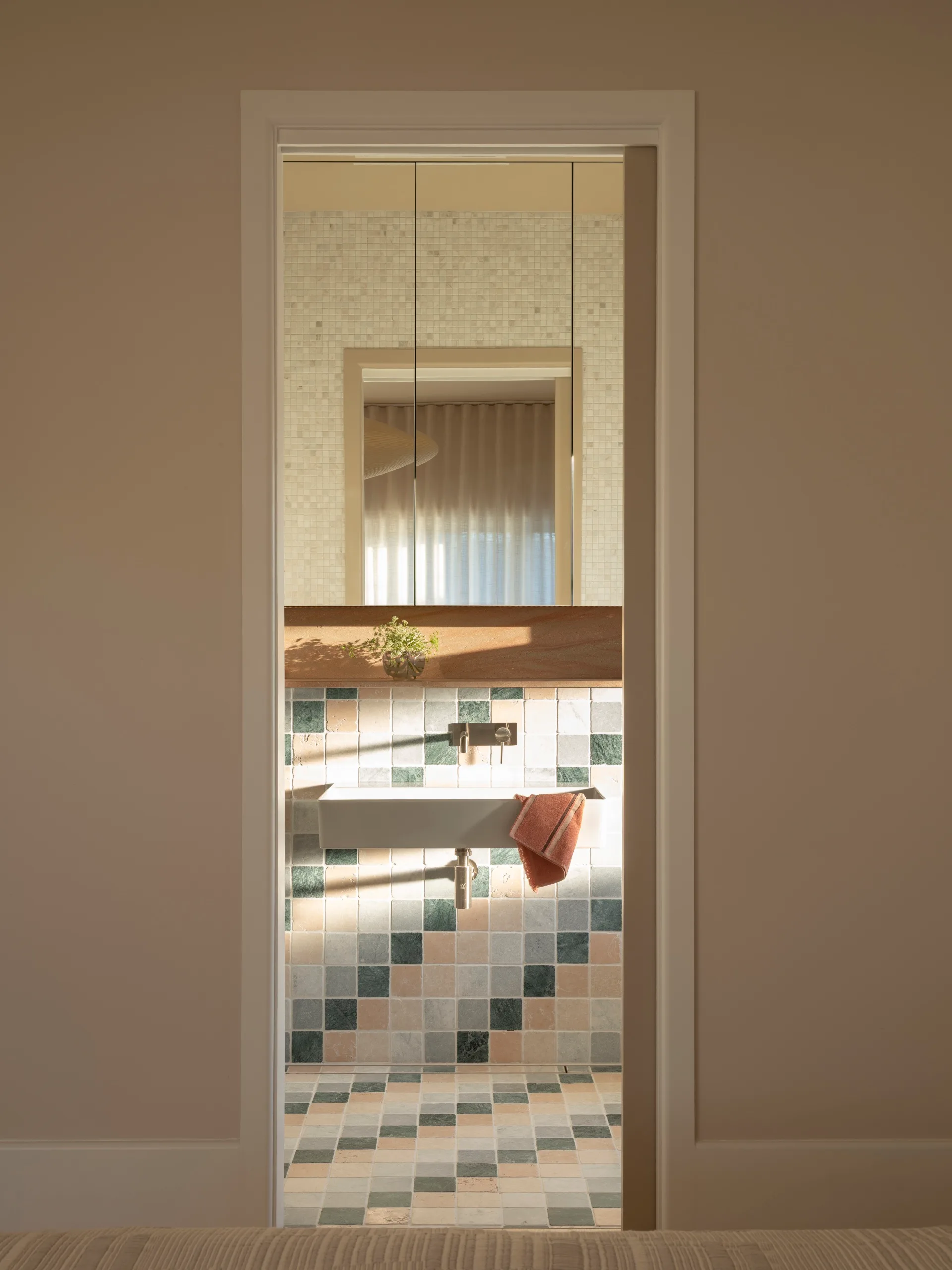 Colourful bathroom tiles