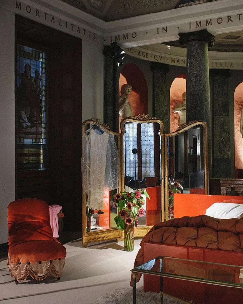 Versace SS26 show Milan Fashion Week interiors