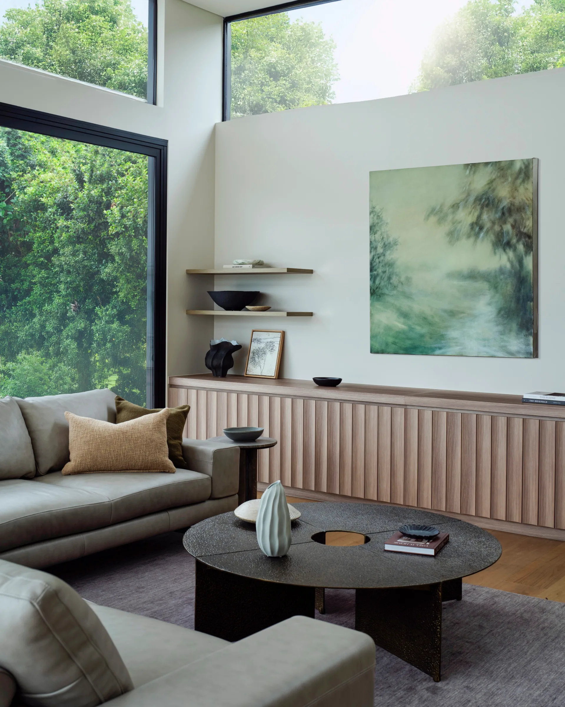 Nature-drenched living room