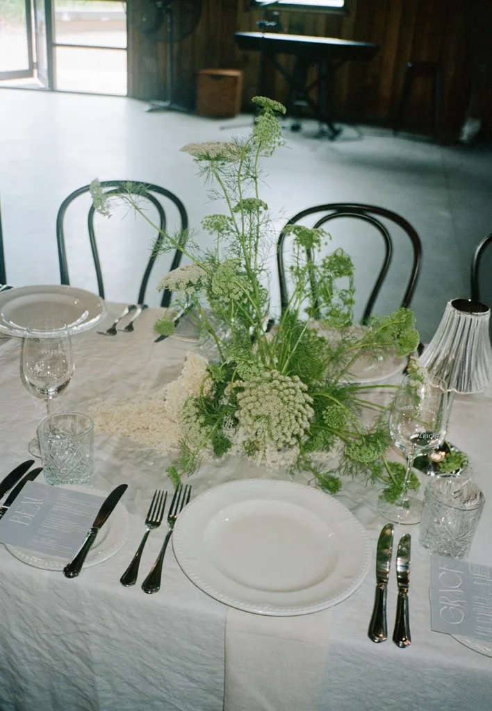 Floral arrangements at a wedding venue