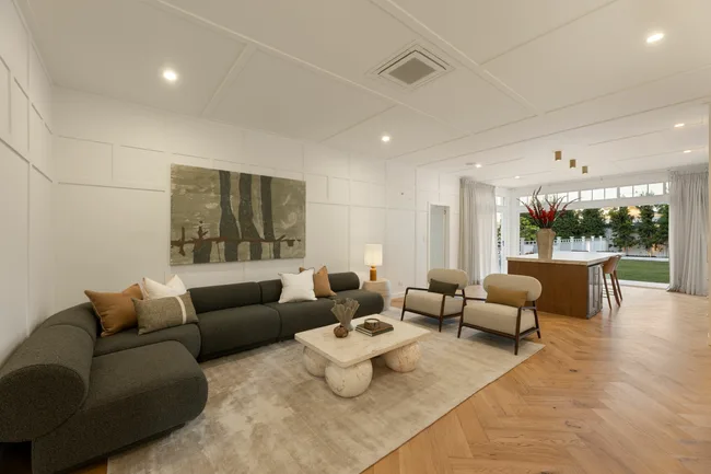 Leah and Ash's Queenslander home entertaining area