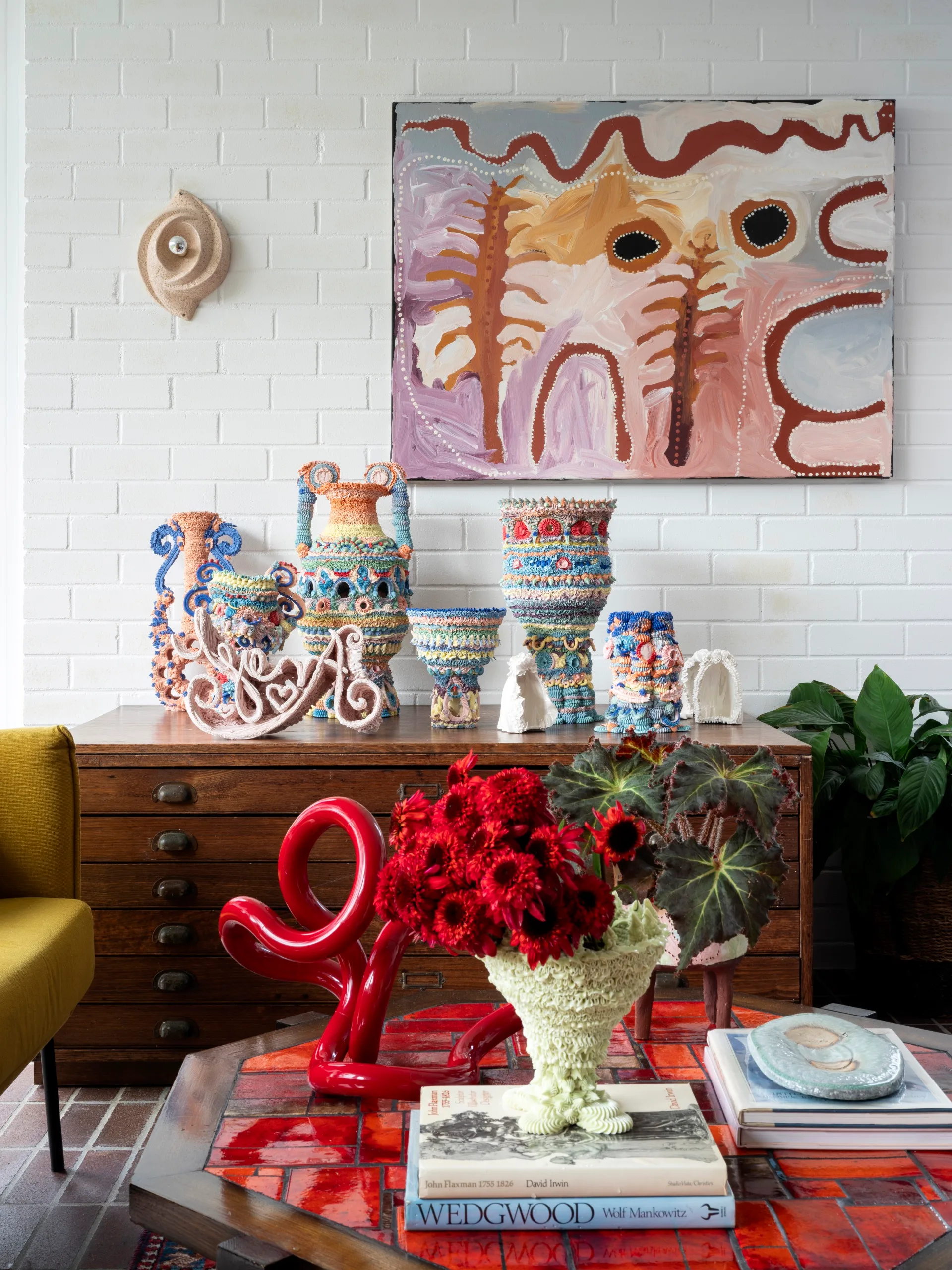 Living room with art