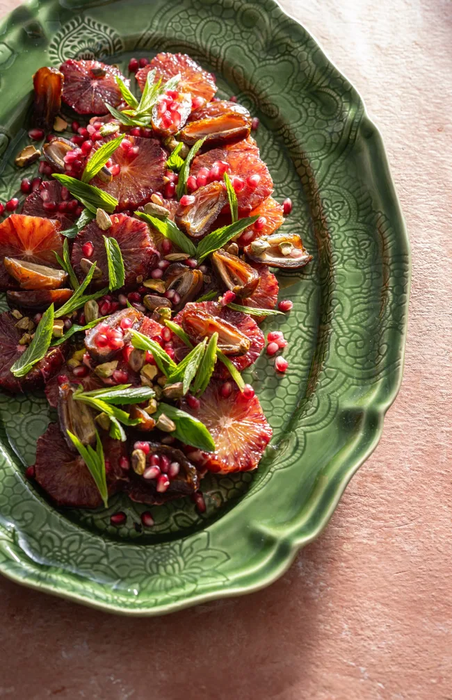 A blood orange and pomegranate molasses salad