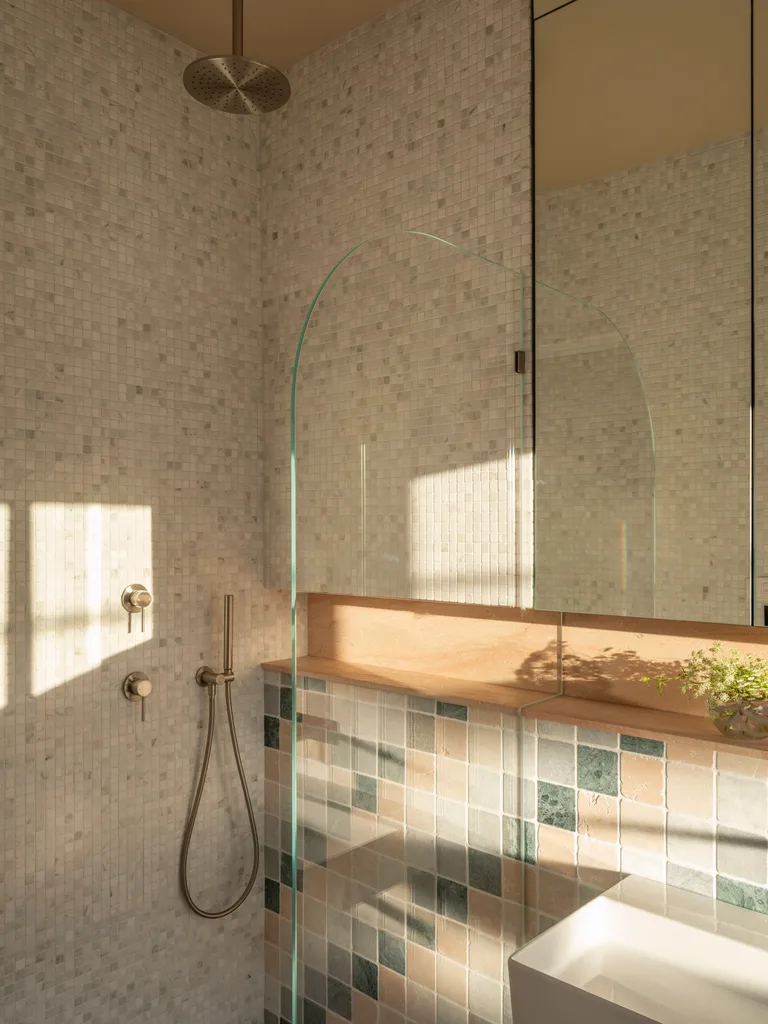 Colourful bathroom tiles