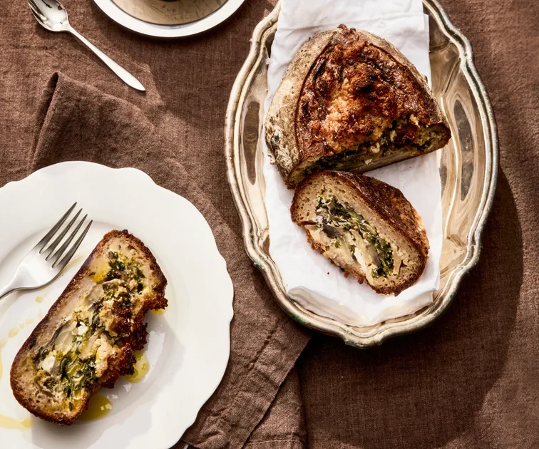 Mushroom, Spinach & Feta Cob Loaf Breakfast Recipe | Homes To Love