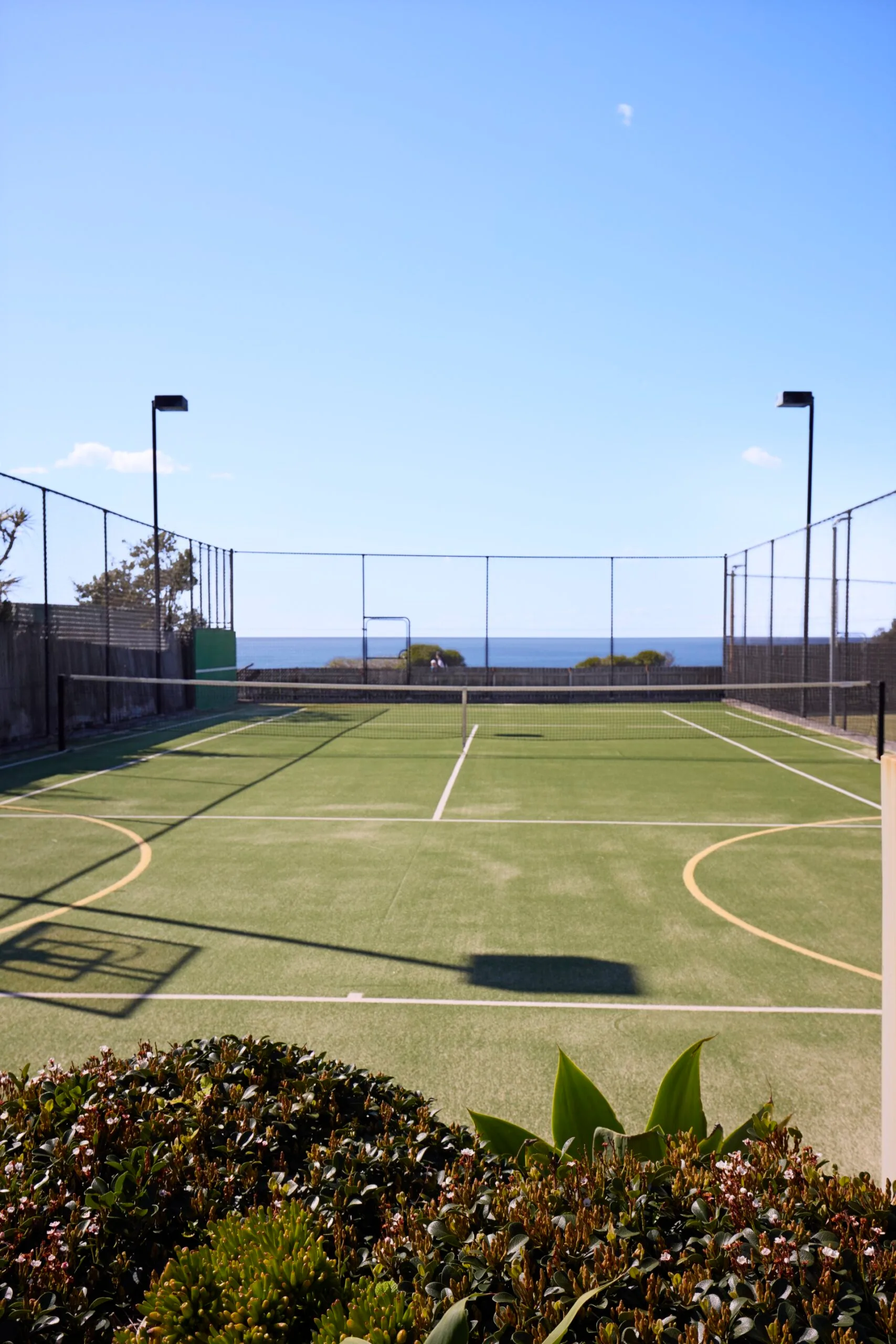 Backyard tennis court