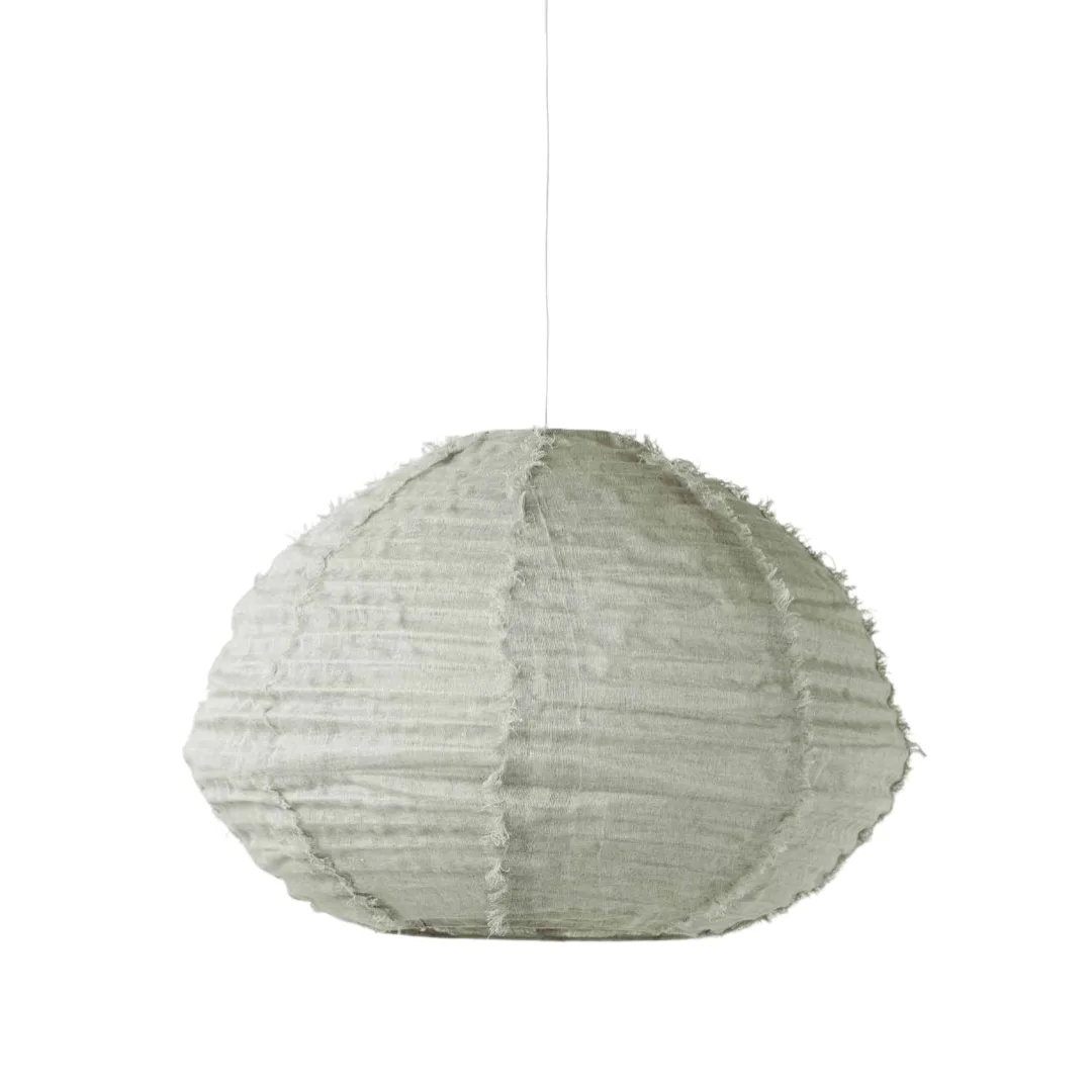 Cloud fringed oval pendant in Limestone Aura Home