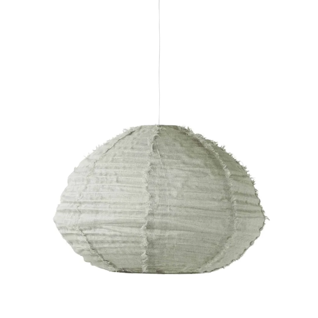 Cloud fringed oval pendant in Limestone Aura Home