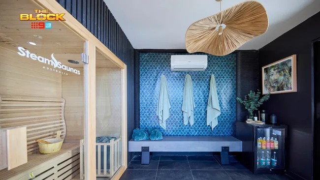 Emma and Ben The Block 2025 Backyard sauna pool house reveal