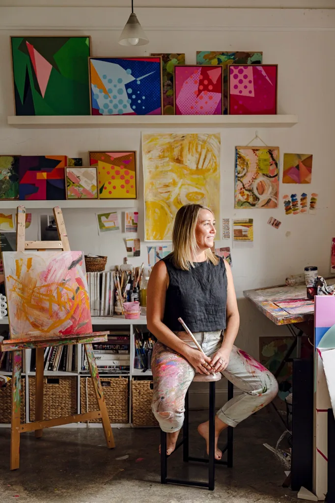 Artist Madi Young in her studio