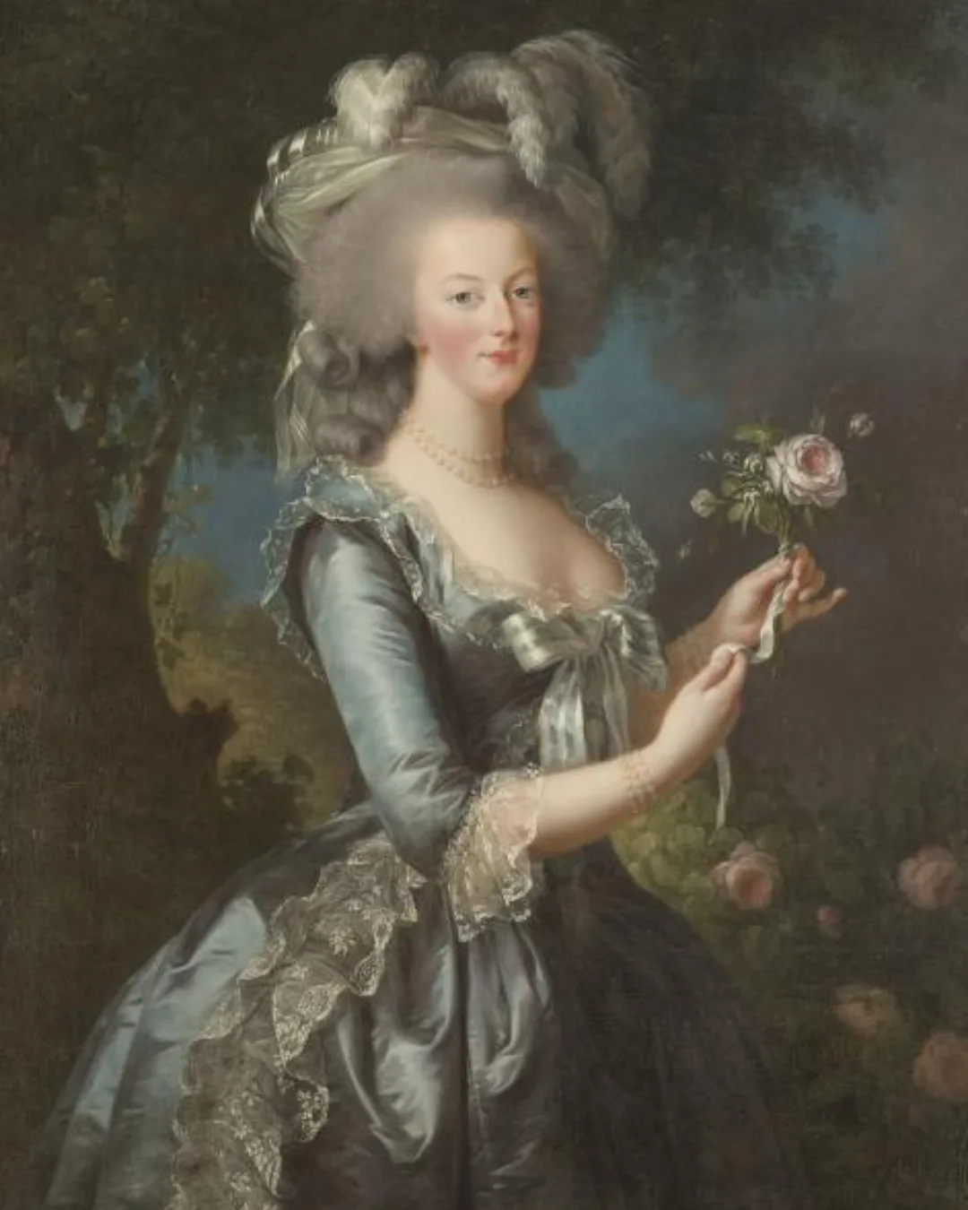 Portrait of Marie-Antoinette &agrave; la rose by Elisabeth-Louise Vig&eacute;e Le Brun from 1783
